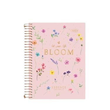 Imagem de Caderno Colegial Cadersil Essence – 1 Matéria, 80 folhas, Coleção 2026 - Floral Elegante Papelaria Premium (Rosa)