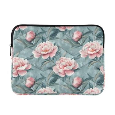 Imagem de Capa protetora para notebook com estampa floral peônias rosa à prova de choque