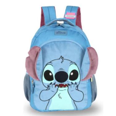 Imagem de Mochila Infantil Stitch Angel Escolar Com Orelhas 3D Disney - - LUXCEL