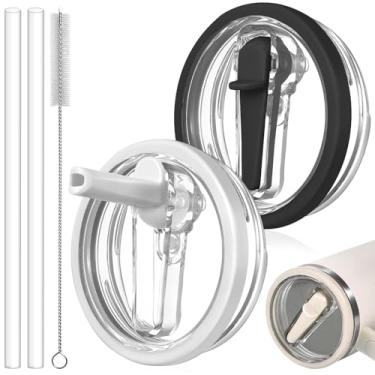 Imagem de ANTAND Pacote com 2 tampas à prova de vazamento para Stanley H2.0 Quencher de 850 g, tampa de canudo sem derramamento, substituição para acessórios de copo Stanley de 850 g, tampa de canudo de