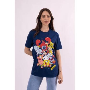 Imagem de Camiseta Bob Esponja Turma Da Fenda Do Biquíni - Piticas, GG, Azul, Un