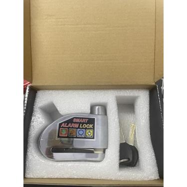 Imagem de Trava de motocicleta antifurto e alarme de 110 db adequada para motocicleta E-Bike Bicycle Scooter, trava de freio a disco de alarme 110db, material de liga de alumínio antifurto à prova d'água com
