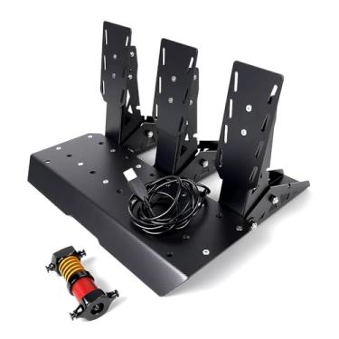 Imagem de BARTOO Racing Pedals PC Gaming Steering Wheel Pedal Sim Racing Pedals Simulator Pressure Sensor Load Responsive Pedal Compatible with PC Win11/Win10/Win8/Win7