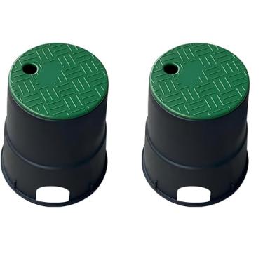 Imagem de GOUNENGNAIL - Poço de observação para haste de terra, tampa de bueiro de gramado para sistema elétrico de aterramento, caixa de segurança em pequenos gramados, paisagismo e pátios (pacote com 2 peças