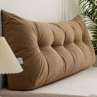 Imagem de CYTJHMD Travesseiro de cabeceira com cunha para descanso de cama, descanso de cama, almofada triangular para sentar na cama, suporte de posicionamento do encosto, travesseiro longo para sofá-cama
