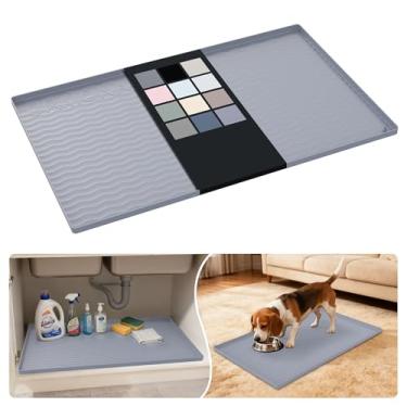 Imagem de URMONA Tapete de silicone impermeável sob a pia 79 cm x 48 cm, forro de prateleira para cozinha e banheiro, protetor de armário e balcão, armazenamento e organizadores, tapete de areia, itens