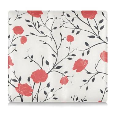 Imagem de CEBUGI Elegante porta-luvas floral para registro de carro e seguro para organizador de documentos, 12,5 cm x 24 cm