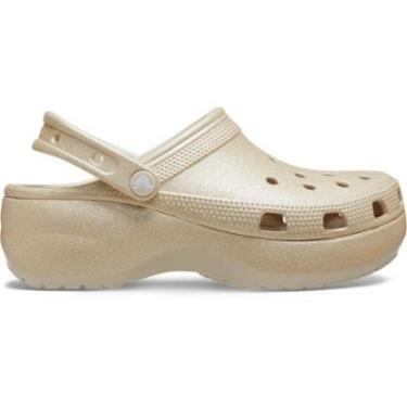 Imagem de Sandália Crocs Classic Plataform Glitter Clog Champagne-Unissex
