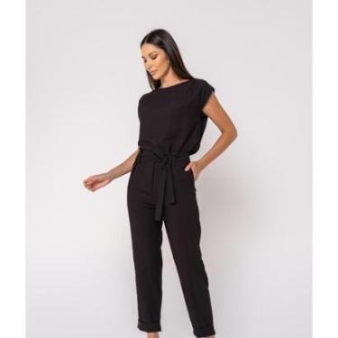 Imagem de Calça Salvatore Fashion Alfaiataria Pregas Barra Dobra Feminina-Feminino