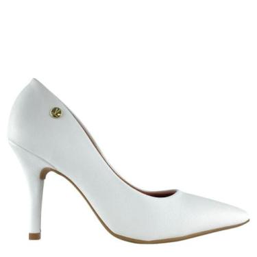 Imagem de Sapato Scarpin Vizzano Feminino Casual Salto Alto, Branco, 37