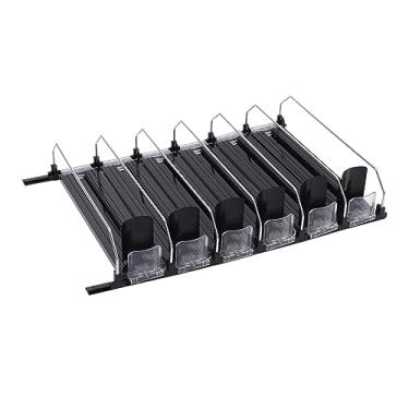 Imagem de GLOGLOW Deslizamento de Armazenamento de Cozinha, Material ABS, Organizador de Lata de Largura Ajustável para Uso Em Geladeira, Despensa e Supermercado, Empurrador Automático de Bebidas de 6 Pacotes