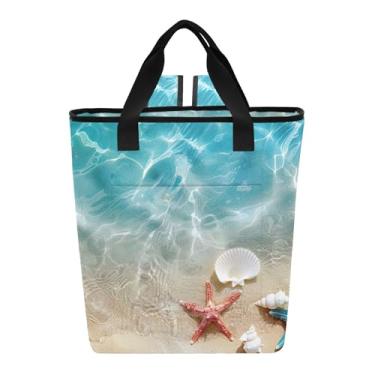 Imagem de Bolsa térmica para mulheres, areia, concha, estrela-do-mar, 36 latas, refrescante, para mulheres, viagens