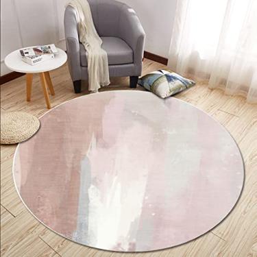 Imagem de Tapete redondo para quarto, macio, redondo, antiderrapante, tapete decorativo abstrato, tapete de ioga, para quarto, decoração de casa, A, diâmetro 120 cm