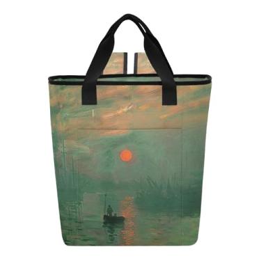 Imagem de Joitme Cooler Bags Cléonard Monet Sunrise Impression Mochila Térmica Feminina 36 Latas Mochila Sacola Térmica Macia para Viagem