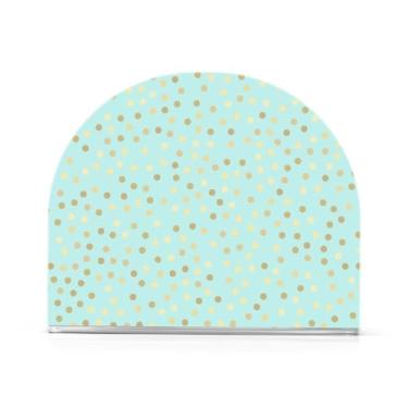 Imagem de Porta-guardanapos de bolinhas douradas azul-petróleo para mesa, 1 pacote, suporte de papel higiênico acrílico, porta-guardanapos para festa