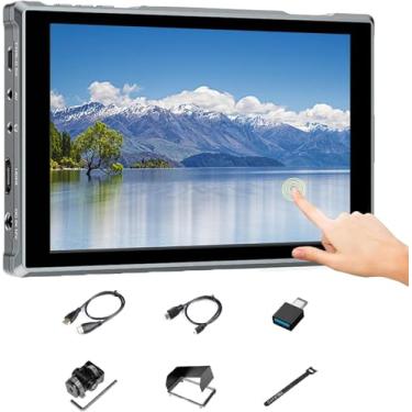 Imagem de FEELWORLD FW759 PRO Monitor de Câmera (7 Polegadas) - Tela IPS HD 1280x800, Contraste 1200:1, para Estabilizador, Rig DSLR e Câmera, com Protetor Solar
