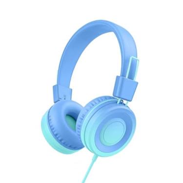 Imagem de Bywulanda Fone de ouvido infantil USB tipo C para escola, volume limitado de 94 dB, som estéreo dobrável, sem emaranhamento, fones de ouvido intra-auriculares para meninos/meninas/estudantes/tablet
