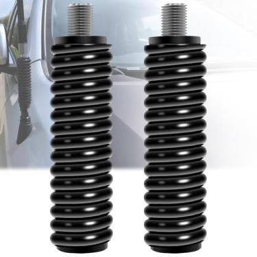 Imagem de Wadoy SS-3H CB Antenna Spring Mount 2 unidades, preto resistente aço inoxidável CB molas adequadas para até 152.4 cm de comprimento padrão 3/20.3 cm x 24 fios suporte de antena de rádio CB móvel/no
