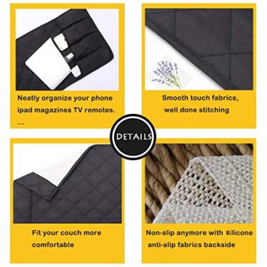 Imagem de Suporte para Controle Remoto Organizador com 5 Bolsos Sofá Poltrona Cadeira de Braços Telefone Livro Revistas