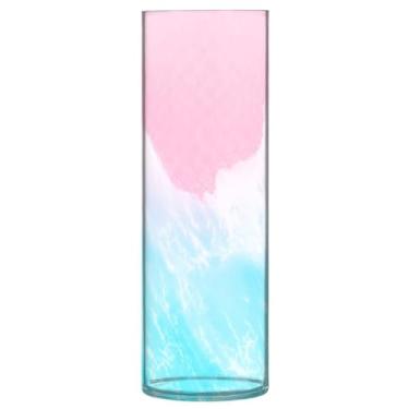Imagem de CEBUGI Vaso de flores de fundo brilhante 10 x 30 cm, vaso cilíndrico para flores, vaso transparente inquebrável para decoração de casa de festa de casamento