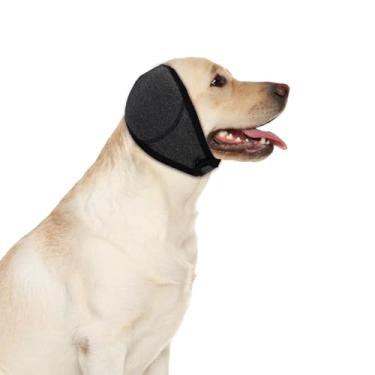 Imagem de Protetores Orelha Capuz Cachorro, Confortáveis Protetores Ouvidos Cães Impermeáveis & Ajustáveis Envoltório Cabeça Cachorro para Proteção Contra Ruídos Tosquia Banho (Cinza, M)