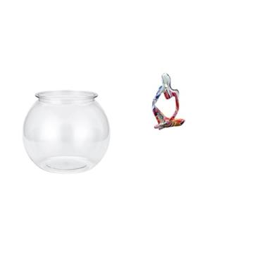 Imagem de Whtkoph Ornamento Transparente para Pequeno Aquário, Vaso Ou Decoração de Mesa com Estátua de Resina Delicada, Escultura Abstrata para Escritório.