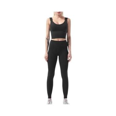 Imagem de Conjunto De Leggings De Yoga De Cintura Alta Para Mulheres, Roupa De F