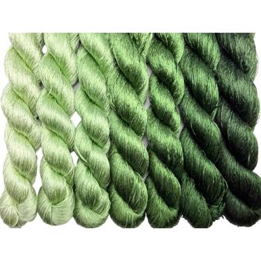 Imagem de RUSHIGUAN 100% pura natureza amoreira fio de seda acessório de joias flores artificiais ponto cruz bordado fio diy kits de costura 7 cores gradientes 110 m cada (19)