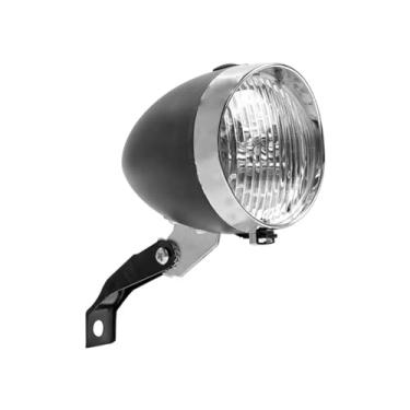 Imagem de KGRHJSA Luz de scooter elétrica, 3 LEDs, retro, clássico, farol de bicicleta, compatível com Xiaomi M365 Pro Mi3 Pro2, lâmpada de segurança de neblina frontal (cor: preta)