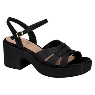 Imagem de Sandália Meia Pata Beira Rio Feminina Salto Alto Grosso Plataforma Conforto Original (Preto, BR, Adulto, Numérico, 36)