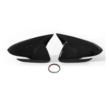 Imagem de Capa de espelho retrovisor compatível com hyundai elantra ad 2016-2020, preto/fibra de carbono, tampa do espelho lateral, guarnição, acessórios de carro(Glossy Black)