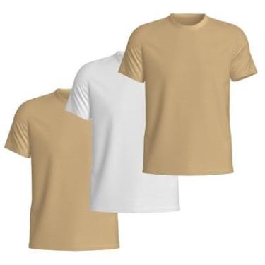 Imagem de Kit 3 Camisetas Basicas Gola Redonda Lisa Camisa Masculina de Algodão-Masculino