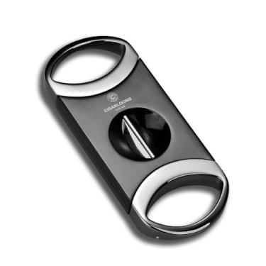 Imagem de JDIME Tesoura de charuto mais vendida de aço inoxidável abridor de bolso portátil acessório de fumaça (preto)