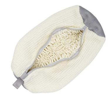 Imagem de Bolsa para máquina de lavar sapatos, bolsa reutilizável para lavadora e secadora, limpeza profunda e durável, adequada para todos os sapatos (branco)