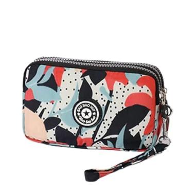 Imagem de Carteira de pulso de grande capacidade - Bolsa feminina de nylon estampada à prova d'água, Ya-29, Small