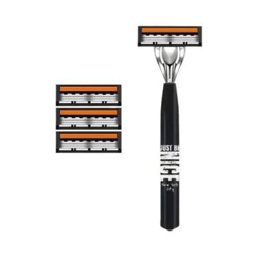 Imagem de Aparelho De Barbear Manual Compacto Masculino Com Lâminas De Aço Inoxi