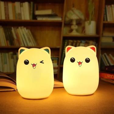 Imagem de Luminária Silicone Touch Abajur Led Sensor Colorido Recarregavel Bichi
