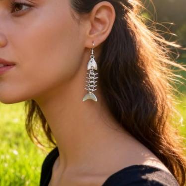 Imagem de Brincos de declaração para mulheres, ouro, prata, folha dupla, joias modernas, presentes de amizade, Medium, Latão, Sem pedra preciosa