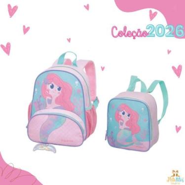 Imagem de Mochila de Costas e Lancheira Térmica Mini Sereia PackMe