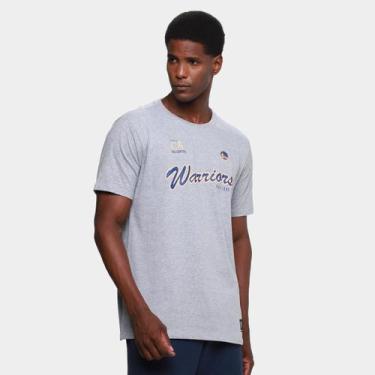 Imagem de Camiseta NBA Mitchell & Ness Cursive Masculina, Cinza claro, M