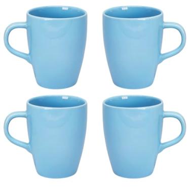 Imagem de Kit 4 Canecas Innovare 230ml Porcelana Premium Coloridas Resistentes Elegantes Café Chá Chocolate (Azul)