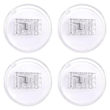 Imagem de FNANJWQ 4 peças de clipes de cortina de chuveiro, à prova de vento, proteção contra respingos na parede para fixação de cortinas, suporte de cortina de chuveiro autoadesivo para parede interna de