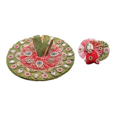 Imagem de Laddu Gopal Pano de vestido Bhagwan Poshak de Deus Bal Gopal Kanha Kanhaiya Dev Vastra para estátua de ídolo de metal para decoração indiana tradicional holi festival de cores (tamanho: - 0-1 No.Dia