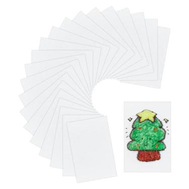 Imagem de DICOSMETIC 20 peças 11 x 7 cm Retângulo Magia Puffy Tinta Polpa de Madeira Espuma de Algodão Papel Textura Magical Efeito 3D Espuma Papel de Arte em Branco para DIY Pintura Puffy Artesanato Projetos