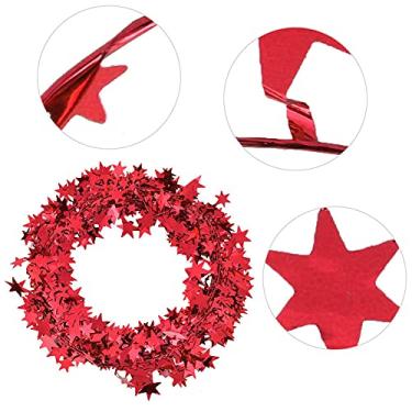 Imagem de Luqeeg Guirlanda de Estrelas Delicada Decoração de Fio de Ferro para Roupas de Casamento de Natal 7.5m Guirlanda de Estrela Pequena para Festa Ouro Prata Vermelho Azul Rosa Vermelha (Vermelho)