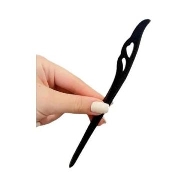 Imagem de Grampo De Cabelo Preto De Madeira Feminino Acessórios De Cabelo Fashio