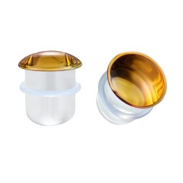Imagem de BodyAce 1 par de kit de alongamento de orelha de vidro, calibres de alargamento único para tampões de orelha e anéis de borracha 8G - 2,5 cm Expansor de brinco alongador piercing joia corporal [âmbar
