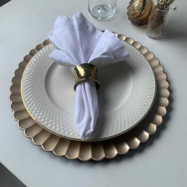 Imagem de 10 Sousplat Redondo Alto Padrão Lux Plastico Rigid Nz Ono Bg - Idealiz