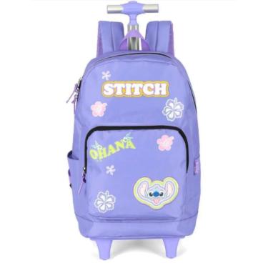 Imagem de Mochila De 2 Rodinhas Disney Stitch Luxcel Lilás