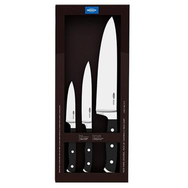 Imagem de Conjunto De Facas Brinox Em Aço Inox E Abs Infinity 3 Peças